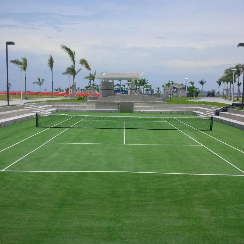 Synthetic turf tennis court